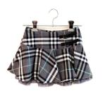 BURBERRY Burberry /noba проверка серый юбка /BX427-970-24/110/ ребенок одежда /AB разряд /71[ б/у ]