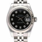 ROLEX ロレックス/腕時計 2007年頃製造/デイトジャスト・レディース・10P新ダイヤ/ブラック/179174G/M00**********/ROLEX/Aランク/75【中古】