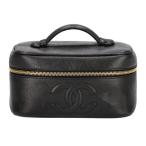 CHANEL Chanel косметичка макияж сумка женский черный Gold / черная икра s gold vanity рука сумка /A01997/387****/ Chanel /B разряд /75[ б/у ]