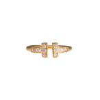 TIFFANY&Co./750/T тросик кольцо с бриллиантом /2.4g/A разряд /06[ б/у ]