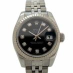 ROLEX ロレックス/デイトジャストレディース/新ダイヤ/黒文字盤/179174G/V02****/ROLEX/Aランク/82【中古】