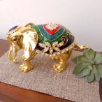 エナメルBOX エレファント 大 エレファント 象 個性的 金属製 インド オリエンタル アジアン タイ 高級 おしゃれ キラキラ 置物 小物入れ プレゼント 贈り物