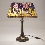 ステンドグラス ランプ テーブルライト テーブルランプ 卓上ランプ クレマティス 花柄 689442