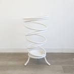 傘立て アンブレラスタンド ホワイト モダン ホワイトアイアン サークル 筒形 スパイラル 螺旋