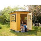 キッズガゼボ（塗装品）子供部屋 組立てかんたん、ログハウス風でちょっと大きな工作気分、みんなで楽しく組み立てましょう