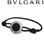 BVLGARI ブルガリ ブレスレット シルバー×コットン ブラック×シルバー 287643