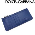 【在庫処分特価】DOLCE&GABBANA カードケース ドルチェ&ガッバーナ 型押しレザー コインケース マリンブルー BP2172-AZ602-8H606 コンパクト財布