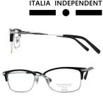 ITALIA INDEPENDENT イタリア インディペンデント ブランド メガネフレーム ブラック×シルバー 眼鏡 II-JP5503-009-075