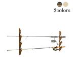 WOODWORKS ロッドスタンド 壁掛け 3本掛 木製 日本製 【 釣竿 収納 釣竿立て リール ルアーロッド 】