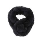  real rabbit fur tippet lady's muffler black pompon soft warm warm .... protection against cold neck warmer 