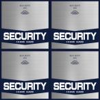 ショッピングステッカー 【DESIGNZ】ワーカー防犯ステッカー(屋外内用：耐光/耐水/耐候) セキュリティ防犯ステッカー 人気デザイン 金属素材で色褪せにくく長持ち 日本製  (4面)