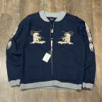 テーラー東洋 スカジャン刺繍 フルジップスウェット アラスカ 白熊 稲妻 犬ぞり アメカジ ミリタリー TT69475 ネイビー M トップス