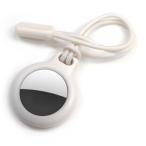 AirTag用 ケース 【ホワイト】 白 エアタグ用 キーホルダー 保護カバー ストラップ 紛失防止  ATC-008