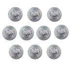 ブレザーボタン 軽量 【シルバー】 銀 足つき ボタン 樹脂ボタン スーツボタン ジャケット 10個入り 【18mm】 メタル風  B-612