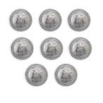 ブレザーボタン 軽量 【シルバー】 銀 足つき ボタン 樹脂ボタン スーツボタン ジャケット 8個入り 【21mm】 メタル風  B-613