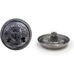 ブレザーボタン 金属製 【ブラック】 黒 足つき ボタン メタルボタン スーツボタン ジャケット 6個入り 【22mm】  B-745