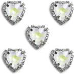  Heart biju- детали [ белый ] в серебре сиденье имеется пастель цвет ногти Stone 5 штук входит [10mm] BJU-011