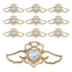  декоративные элементы стразы жемчуг Heart ангел перо 41x20mm 10 штук входит белый Aurora белый Gold metal детали довольно большой прекрасное платье прекрасное платье .... круг BJU-013