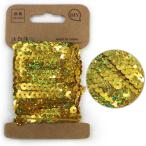 ショッピングスパンコール スパンコールブレード 【ホログラム ゴールド】 金 幅約0.5cmx約5m スパンコールテープ スパンコールトリム 手芸  SPN-018