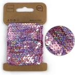 スパンコールブレード 【ホログラム ピンクパープル】 紫 幅約0.5cmx約5m スパンコールテープ スパンコールトリム 手芸  SPN-019