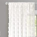 Off White  DriftAway Olivia White Voile Chiffon Sheer Window Curtains Embro