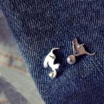 Yahoo! Yahoo!ショッピング(ヤフー ショッピング)ピアス レディース 女性向け かわいい 猫 ネコ 玉乗り シルバー 銀色 スタッドタイプ