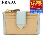 PayPay最大10% 2000円OFF対象 プラダ PRADA レディース カードケース SAFFIANO TAB 1MC038 2DYG SABBIA CELESTE サンド ライトブルー F0TYG 23ss