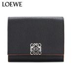 ロエベ/LOEWE レディース 3つ折り財布 ANAGRAM 6 CC TRIFOLD WALLET C821TR2X02/BLACK/ブラック/1100/2122aw