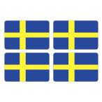  Швеция национальный флаг стикер (typeB< темно-синий > ) Mini размер 4 шт. комплект 2x3cm наружный атмосферостойкий водостойкий наклейка мобильный * смартфон и т.п. 