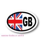イギリス国旗 GB /ビークルID 耐水ステッカー オーバルタイプ　屋外耐候仕様　Sサイズ typeB ローバー ミニクーパー 車やスーツケースなどに 防水 シール
