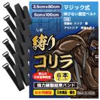 強力縫製結束バンド「縛りゴリラ」非伸縮ベルト 6本セット 結束バンド 固定 荷締めベルト 2.5x80cm / 5x100cm 送料無料