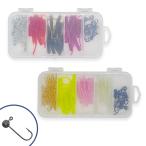 ワームセット アジング メバリング 40個入り ジグヘッド付き ノーマルタイプ ラウンド ケース付き 擬似餌 夜釣り ルアー オルルド釣具 送料無料