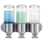 simplehuman Triple Wall Mount Shower Pump  3 x 15 fl. oz. Shampoo and Soap Dispensers  Stainless S