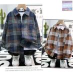 長袖 シャツ アウター トップス チェック柄 羽織り キッズ 子ども 子供服 男の子 チェックトップス キッズシャツ カジュアル KCGA074(2色110-160)