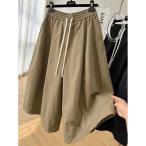 ガウチョパンツ レディース ワイドパンツ 七分丈 夏 薄手 大きいサイズ スカーチョ スカンツ シンプル 大人  ウエストゴム ポケット付き LPFA021(2色S-4XL)