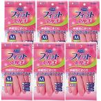  Family массовая закупка для бытового использования перчатки мягкость Fit натуральный резина средний толстый M размер розовый ×6 шт кухня посуда мытье уборка стирка садоводство 