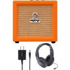 Orange アンプ Crush Mini 3W ギター コンボ アンプ (Orange) バンドル with Samson SR350 Over Ear ステレオ ヘッドホン, and Blucoil Slim 9V パワーサプ