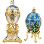 (Set of 2) - Design Toscano The Empress Collection Romanov Style Enamelled Eggs, Galina and Valent