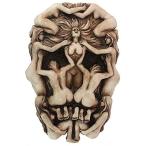 Design Toscano Memento Mori ゴシックデススカル壁彫刻 9インチ アンティークボーン仕上げ