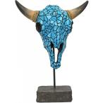 Design Toscano AL59134 Western Faux Turquoise Encrusted Cow Skull Statue Faux Turq. Cow Skull Stat