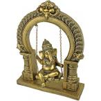 Design Toscano Lord Ganesha on Jhoola スイング ヒンドゥー ゾウ 神像 10インチ アンティークゴールド