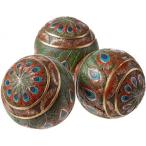 Design Toscano Peacock Feathered Orbs Decorative Accent Balls