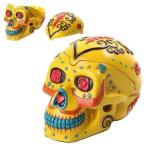 PTC Pacific Giftware Day of The Dead テーマ スカル 手塗り 樹脂灰皿 イエロー