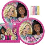 Barbie バービー Dream Together Party Supplies Packは16：9 "プレートとランチョンナプキンをLlilykai Birthday Candles（16のバンドル）を提供します