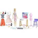 Barbie バービーファッションデザイナードール（12インチ）、スタジオ、25+デザイン＆ファッションアクセサリー、デザインデスク、椅子、ミシン、ファブリック