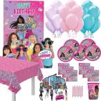 Barbie 「バービー Mermaid」バースデーパーティー用品16用のパック：プレート、ナプキン、カップ、テーブルカバー、バナー、センターテーブルデコレーション