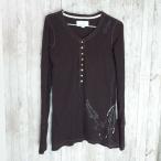 【SDGs対象商品】アメリカンイーグル　ラインストーン＆刺繍入り　長袖シャツ｜ブラウン系｜サイズ：Ｍ/Ｍ｜US古着｜海外輸入｜レディース古着