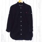 【老舗のシャツブランド】GYMPHLEX(ジムフレックス)　コーデュロイ　ボタンダウン　長袖シャツ　ネイビー系｜サイズ：14｜レディース古着