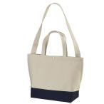 Yahoo! Yahoo!ショッピング(ヤフー ショッピング)帆布製 スイッチング トートバッグ 2WAY ナチュラル×ネイビー 綿 キャンパス コットン 通気性 ユニセックス仕様 内ポケット付き