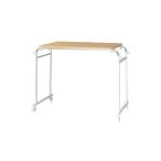 サイドテーブル ミニテーブル 約幅96〜145cm ナチュラル キャスター付き 伸縮式 高さ調節可 ベッドテーブル 組立品 ベッドルーム